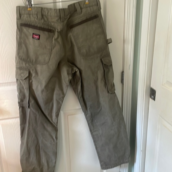 Wrangler work wear mens 36/32 color Loden carpenter styled TALLS COTTON - Picture 2 of 16